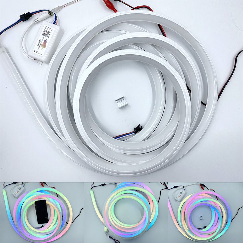 DC12/24V WS2815 Individually Addressable RGB / SM16704 Programmable RGBW LED Neon Lights - 60LEDs/m  16x16 mm Waterproof IP67 Silicone LED Flex Light